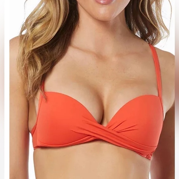 VINCE CAMUTO Women's Draped Adjustable-Strap Bikini Top swimwear - Picture 5 of 11